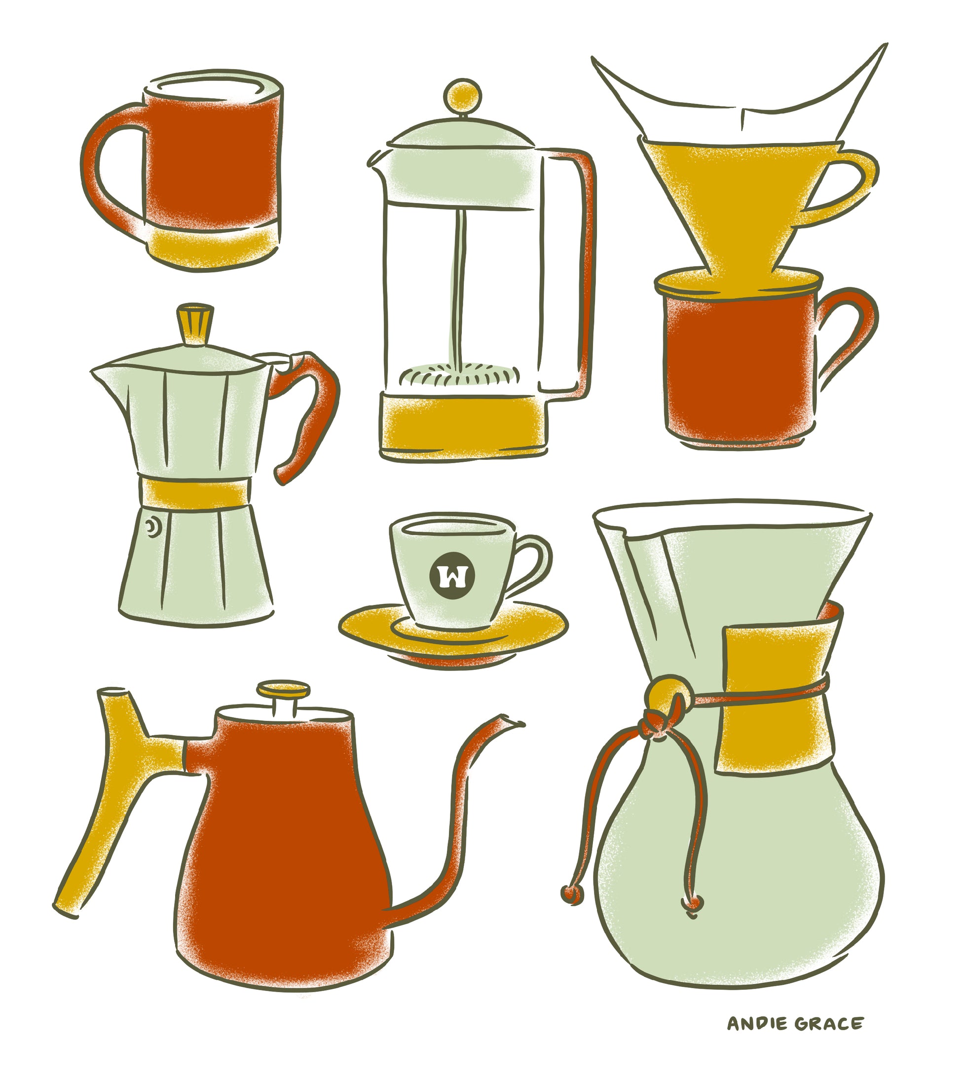 Coffee Supplies Art Print – Welcome Coffee Co.